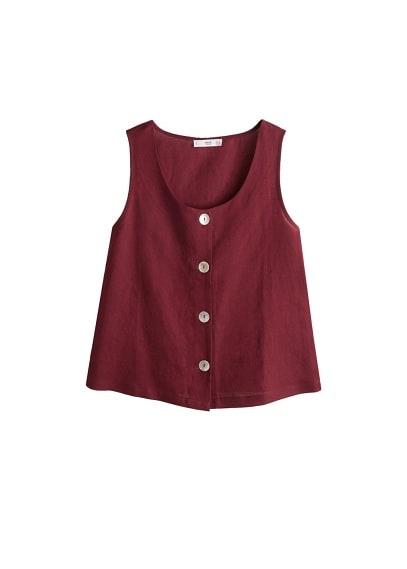 Mango Mango Linen Bottoned Top