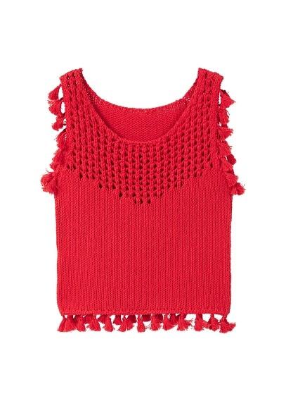 Mango Mango Tassels Knit Top