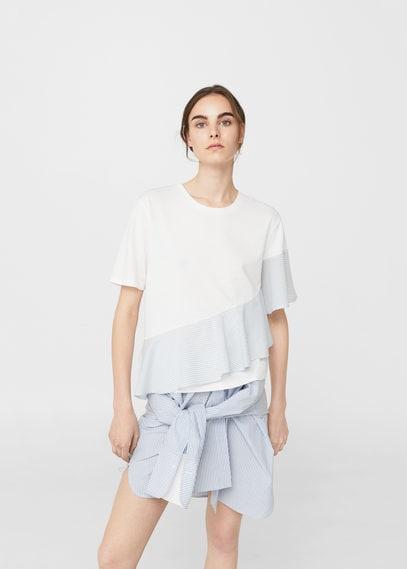 Mango Mango Double-layer Cotton T-shirt