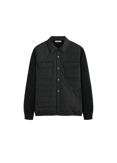 Mango Man Mango Man Contrast Sleeve Quilted Jacket