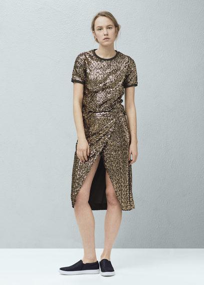 Mango Mango Sequin Embroidery Top