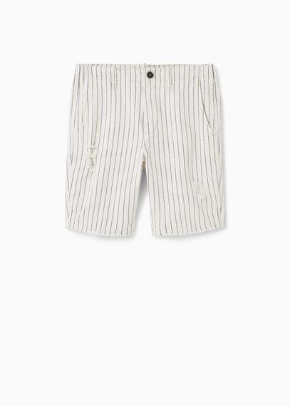 Mango Man Mango Man Striped Cotton Bermuda Shorts