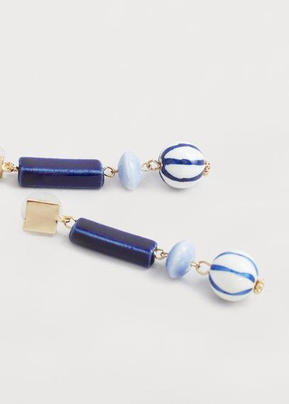 Violeta By Mango Violeta By Mango Beaded Pendant Earrings