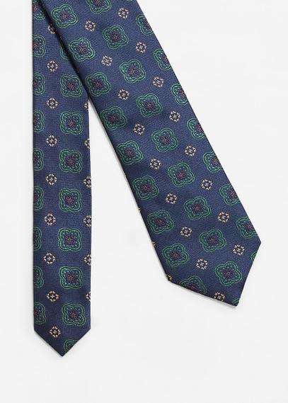 Mango Man Mango Man Flower Patterned Silk Tie
