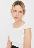 Mango Mango Ruffle Sleeve T Shirt