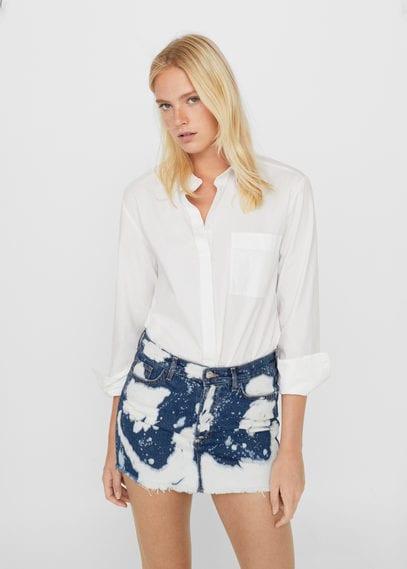 Mango Mango Tie-dye Denim Skirt