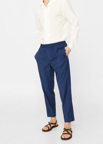 Mango Man Mango Man Wool-blend Cropped Trousers