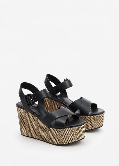 Mango Mango Wedge Criss-cross Sandals
