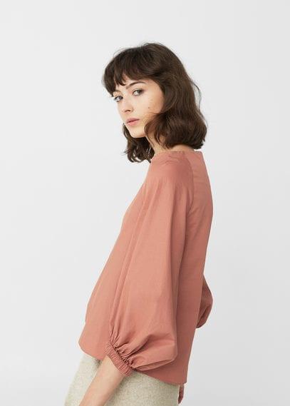 Mango Mango Puffed Sleeves Blouse