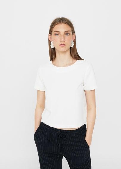 Mango Mango Textured Cropped Blouse
