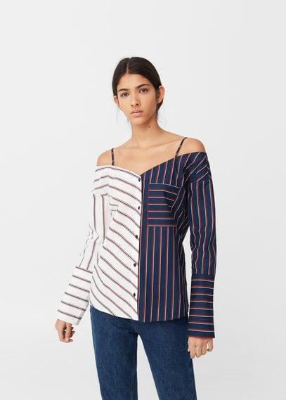 Mango Mango Contrast Striped Shirt