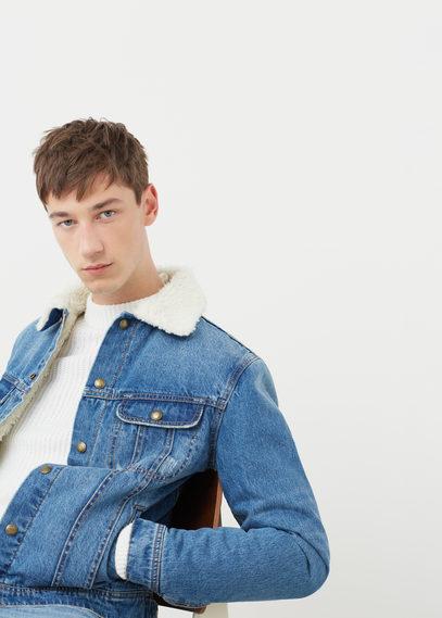Mango Man Mango Man Faux Shearling-lined Denim Jacket