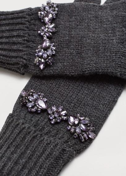 Violeta By Mango Violeta By Mango Crystal Appliqus Gloves