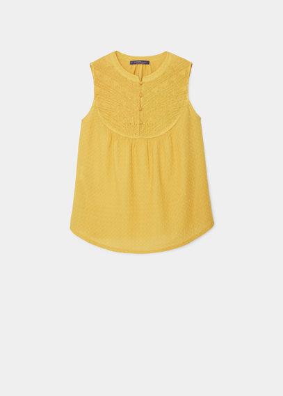 Violeta By Mango Violeta By Mango Embroidered Cotton Top