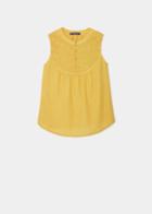 Violeta By Mango Violeta By Mango Embroidered Cotton Top