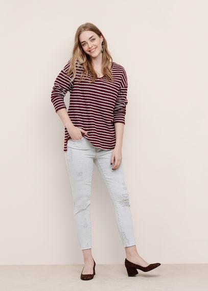Violeta By Mango Violeta By Mango Striped Cotton-blend Sweatshirt