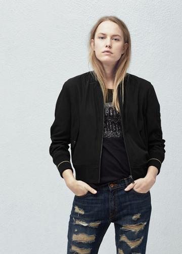 Mango Contrast Trims Bomber