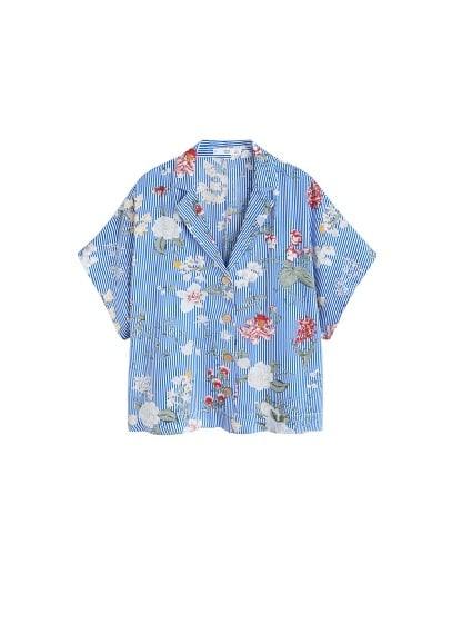 Mango Mango Printed Crop Shirt