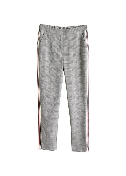 Mango Mango Contrasting Trims Checked Trousers