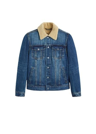Mango Man Mango Man Faux Shearling Lining Denim Jacket