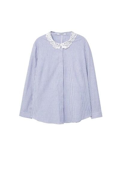 Violeta By Mango Violeta By Mango Lace Striped Shirt