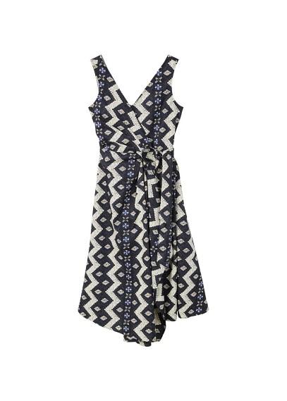Mango Mango Metallic Appliqu Cotton Dress