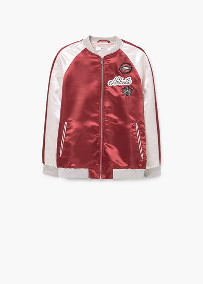 Mango Mango Embroidered Satin Bomber