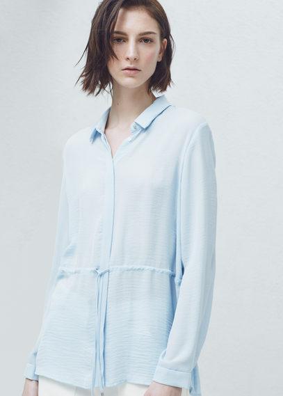 Mango Mango Drawstring Neck Blouse