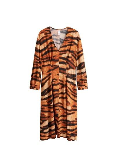 Mango Mango Tiger Print Dress