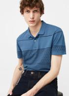 Mango Man Mango Man Fine-knit Print Polo Shirt