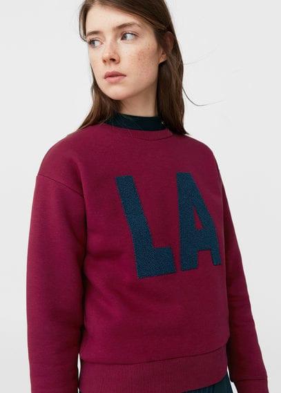 Mango Mango Embossed Text Sweatshirt