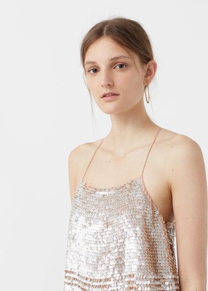 Mango Mango Sequined Strap Top