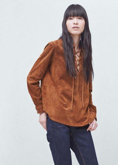 Mango Mango Suede Shirt
