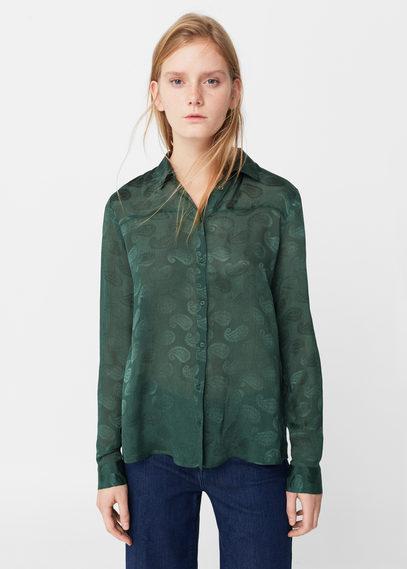 Mango Mango Broderie Paisley Shirt
