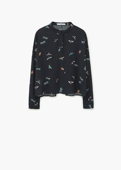 Mango Mango Prited Crop Shirt