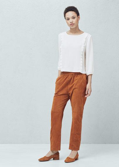 Mango Mango Pleated Trim Blouse