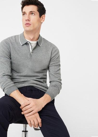 Mango Man Mango Man Long Sleeves Cotton Polo