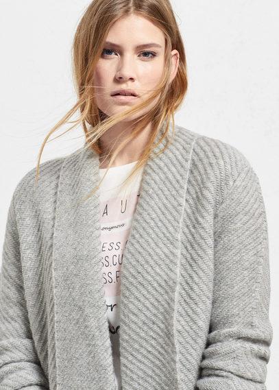 Violeta By Mango Striped Texture Cardigan