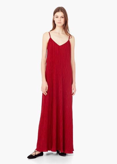 Mango Mango Pleated Long Dress