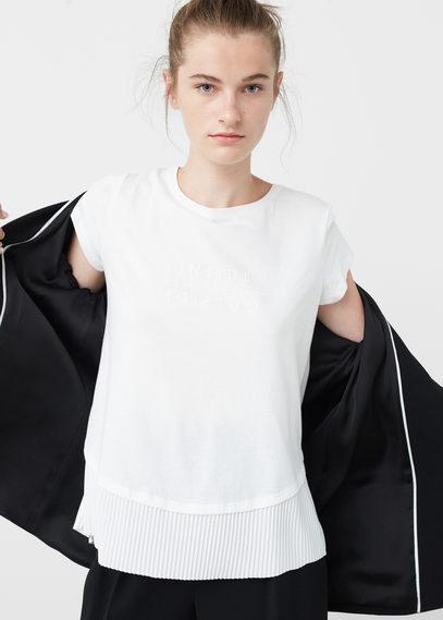 Mango Mango Pleated Hem T Shirt