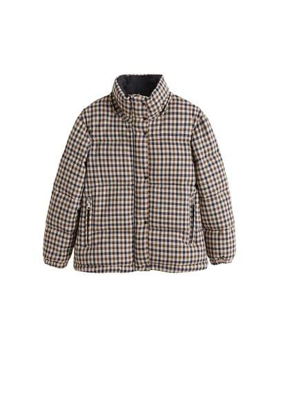 Mango Mango Quilted Checkered Anorak