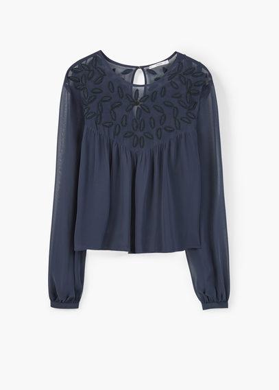 Mango Mango Beaded Chiffon Blouse