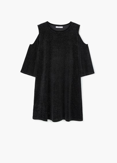 Mango Mango Velvet Off-shoulder Dress