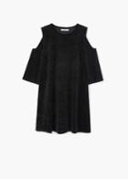 Mango Mango Velvet Off-shoulder Dress