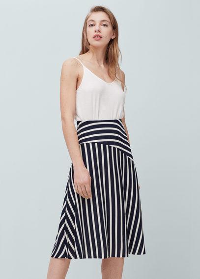 Mango Mango Flowy Striped Skirt