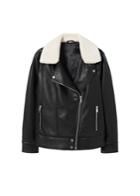 Violeta By Mango Violeta By Mango Shearling Collar Jacket