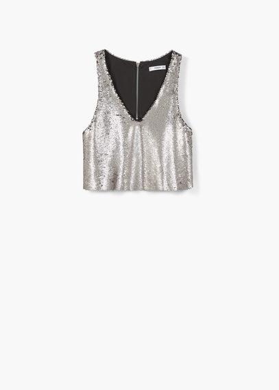 Mango Mango Reversible Sequins Top