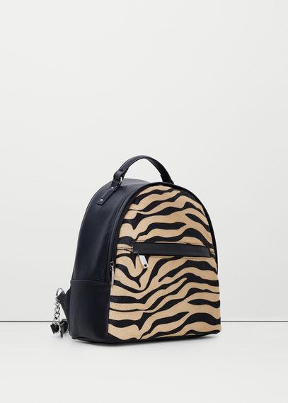 Mango Mango Leather Panel Backpack