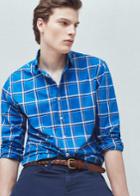 Mango Man Slim-fit Windowpane Check Shirt