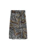 Mango Mango Zebra Linen-blend Skirt